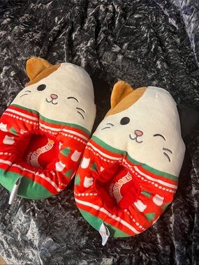 Squishmallow Christmas Cat Slippers